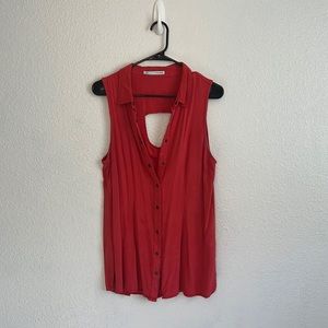 Maurices Size L Coral Button Down Tank Top